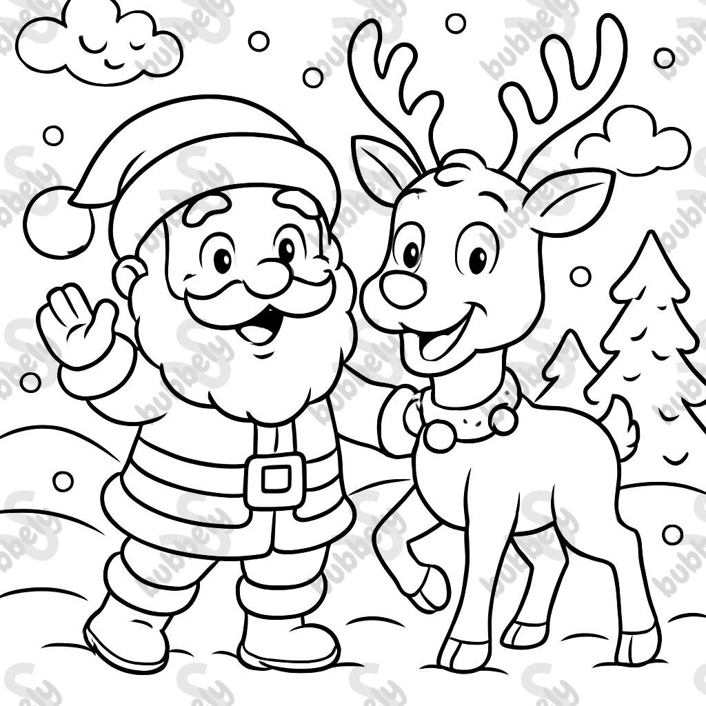 Santa Claus with reindeer