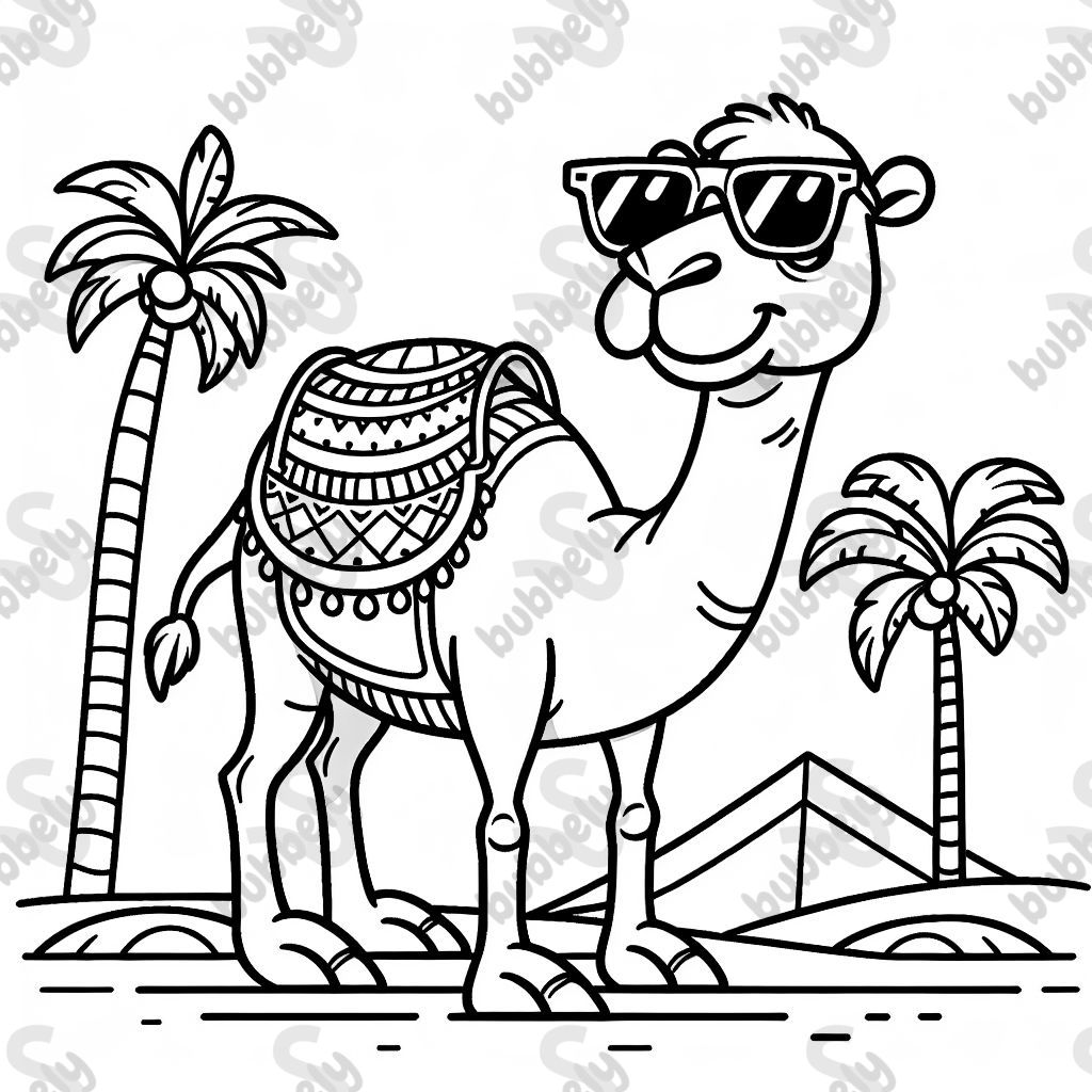 ein kamel mit sonnenbrille