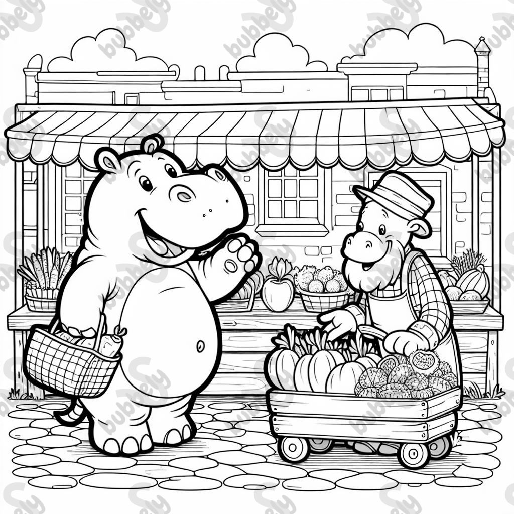 hippopotamus at the farmers market