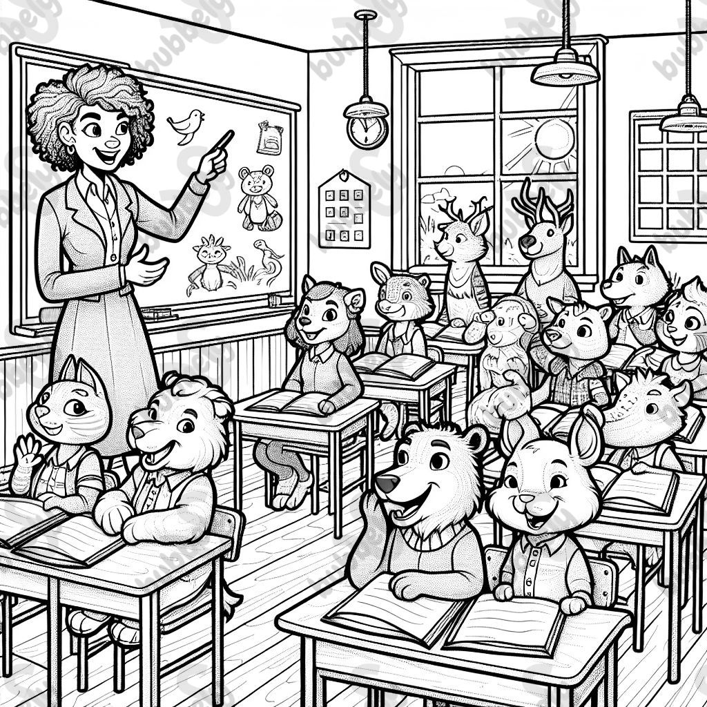 ms. Rachel teaching a class of animals 
