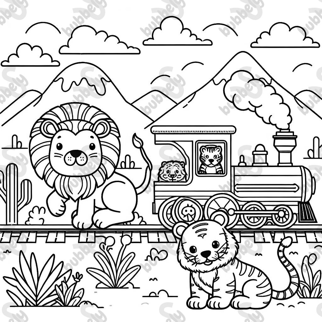 Lions and tigers on a train in Mexico