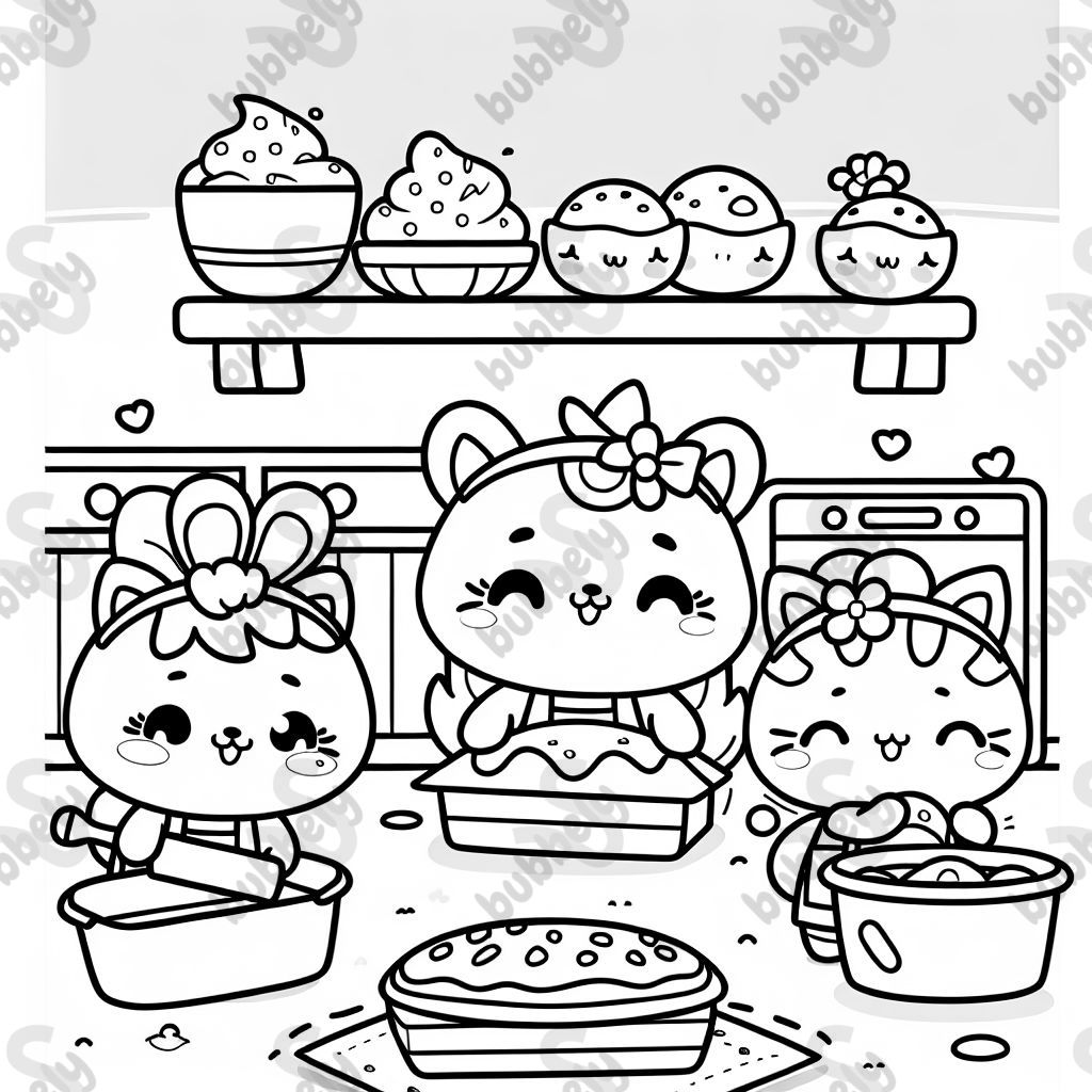cute animals baking 