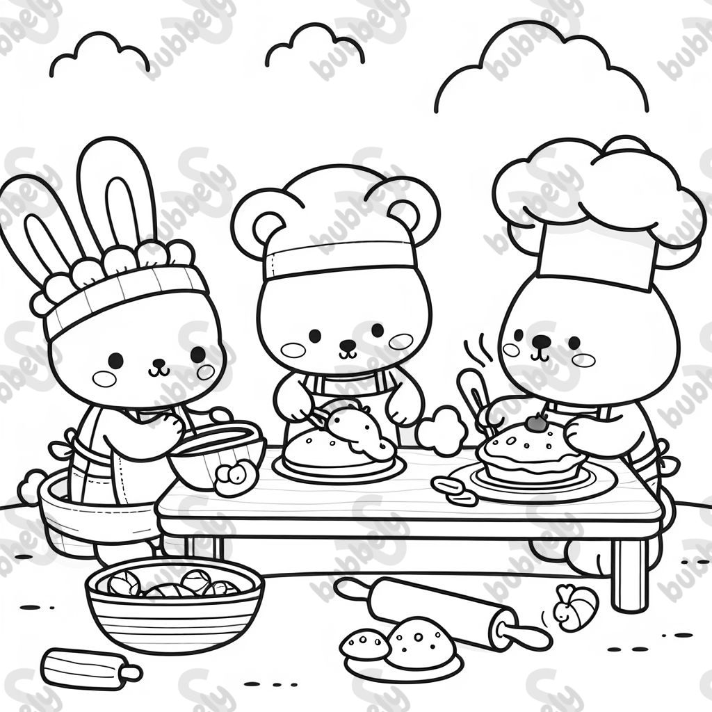 cute animals baking