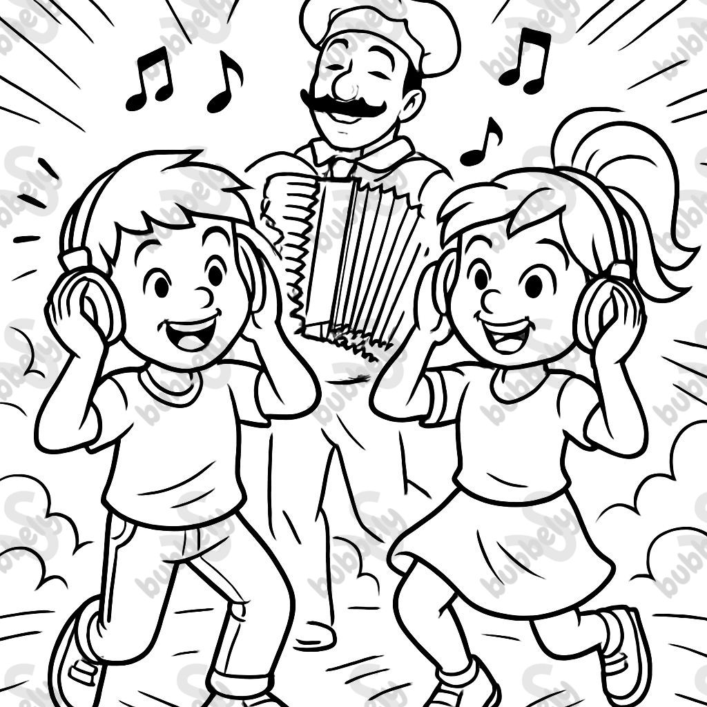 A boy and girl listening to Italian music.