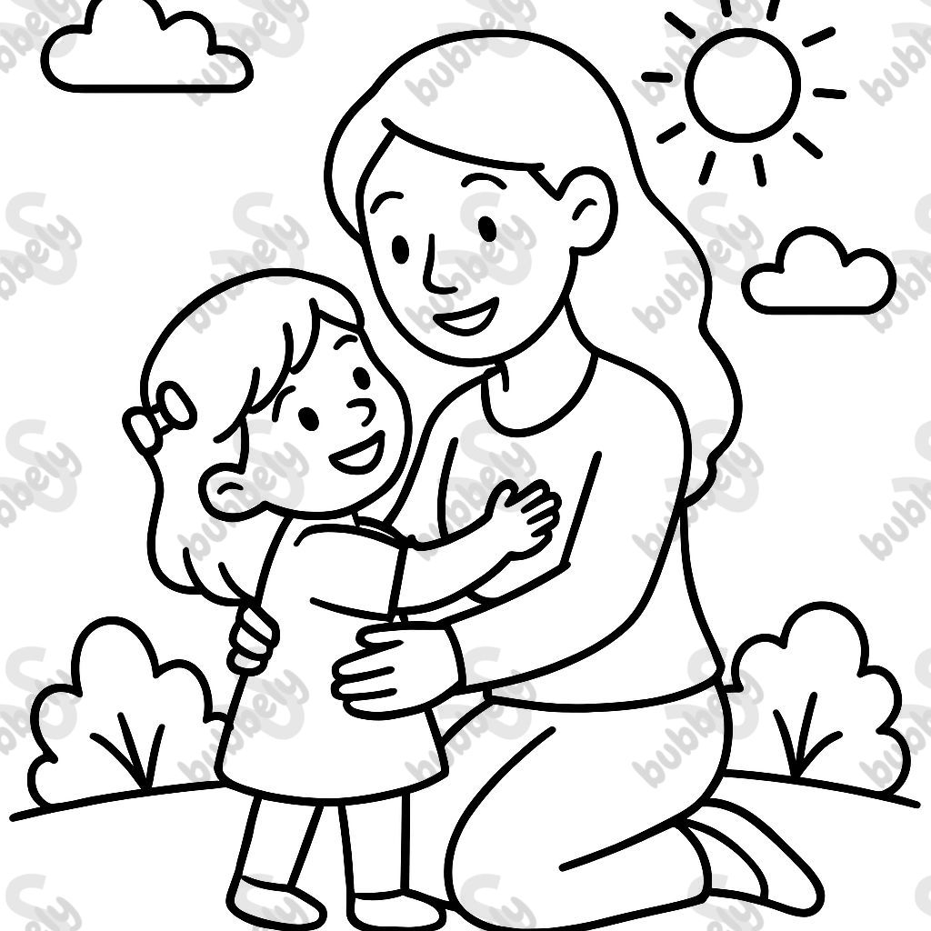 a four year old with her mom