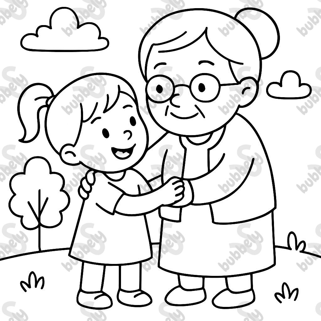 une fille de quatre ans avec sa grand-mère une fille de quatre ans avec sa grand-mère