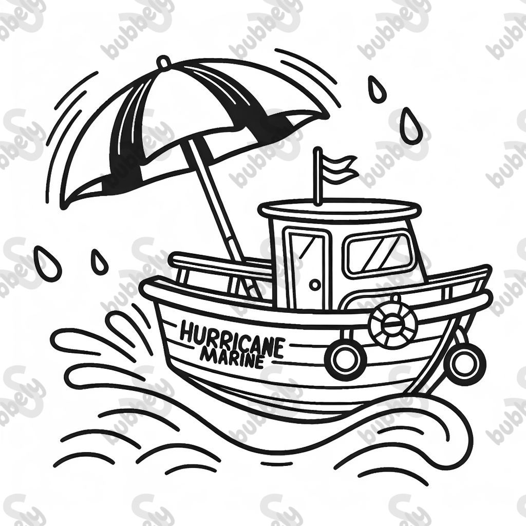 Boat with 'HURRICANE MARINE' displayed