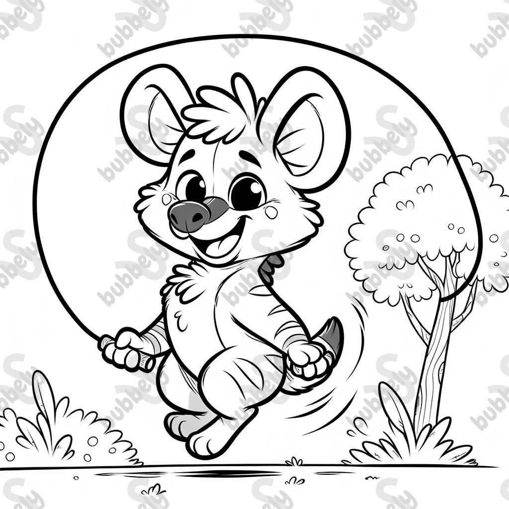 hyène à la corde à sauter hyène à la corde à sauter