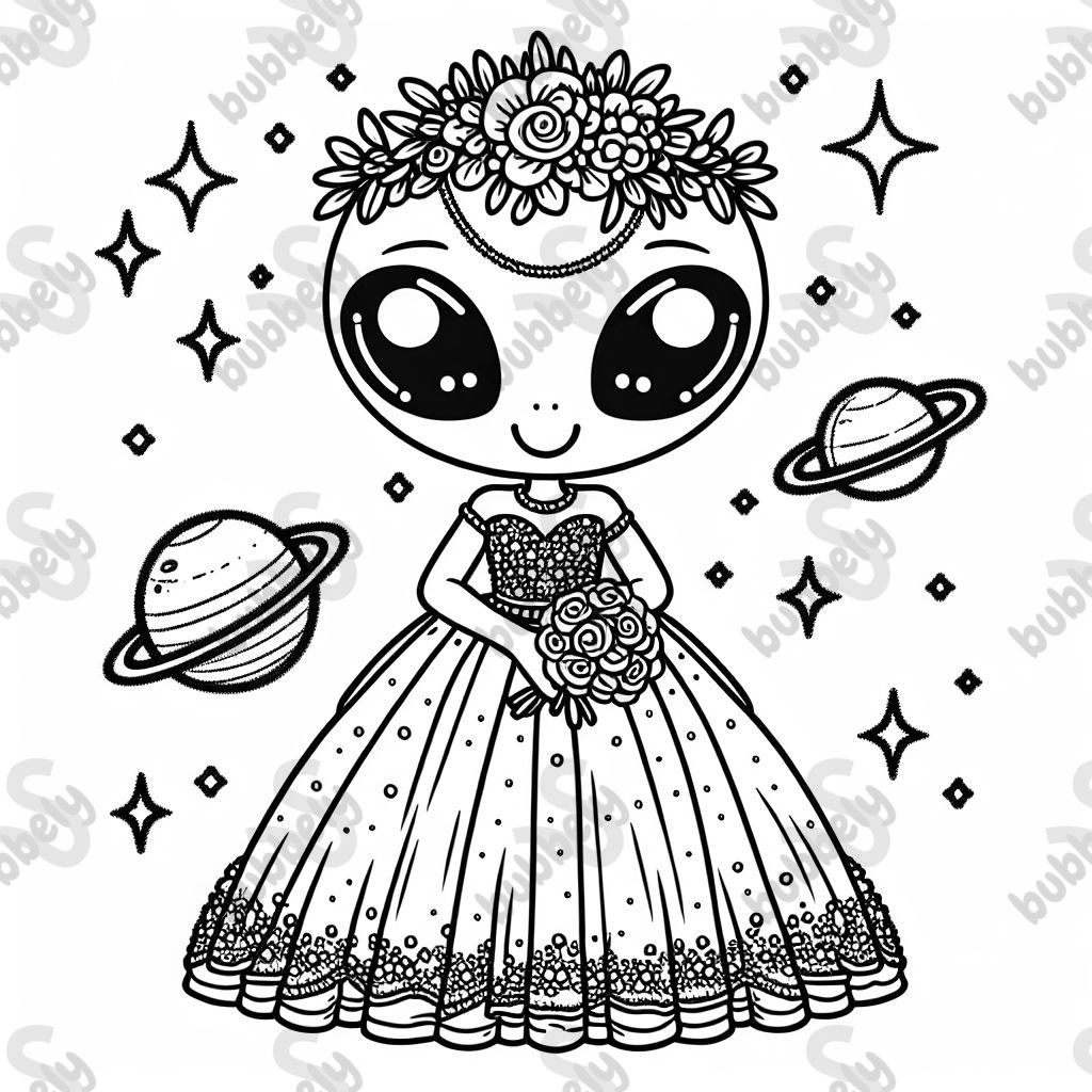 alien in prom dress