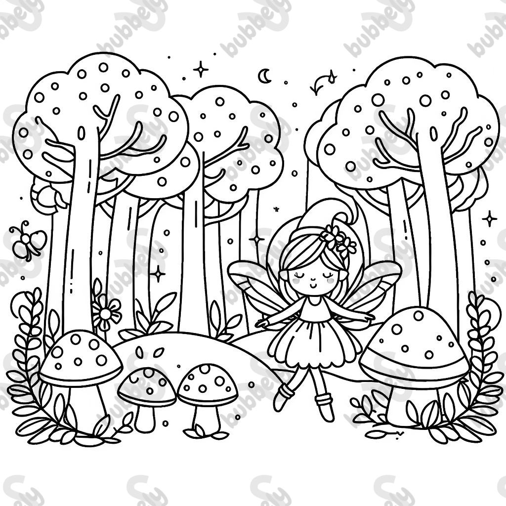 fairy in mushroom forest
