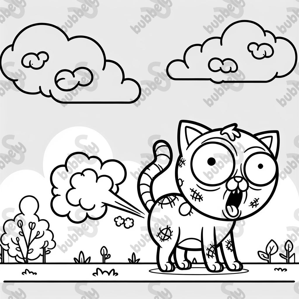 Zombie cat farting