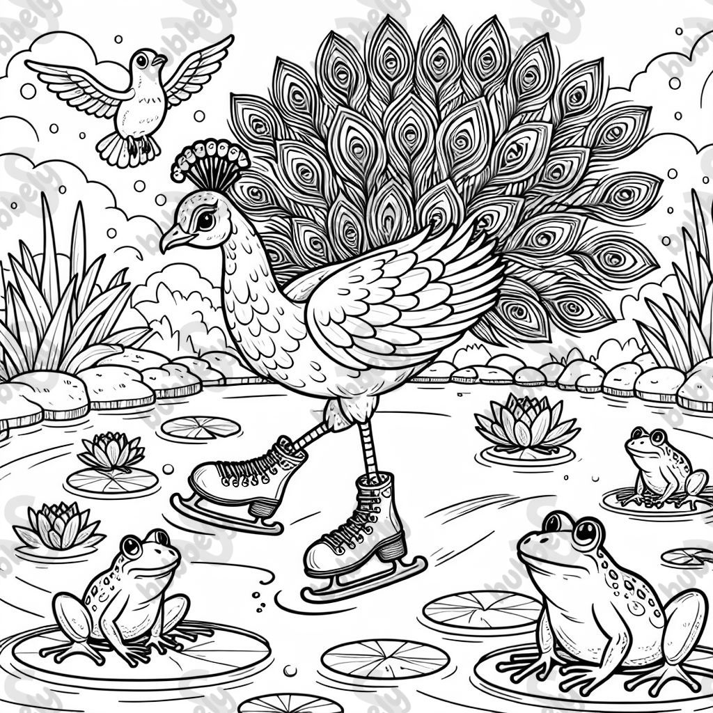 peacock iceskates frog pond