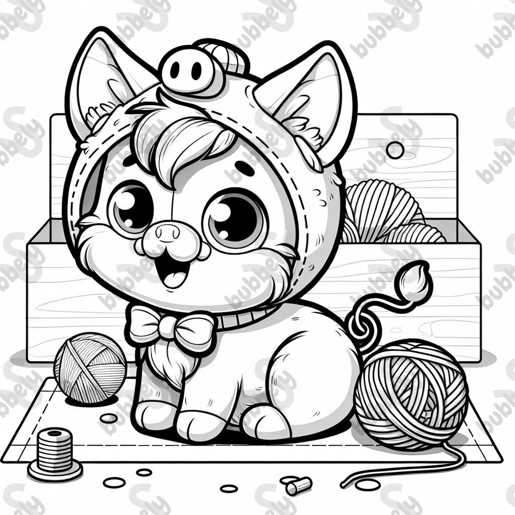 cat dressed like pig