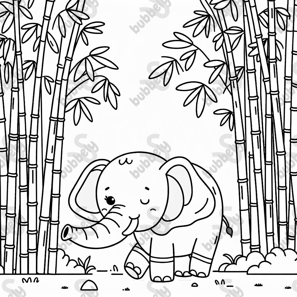 bamboo forest and elephant