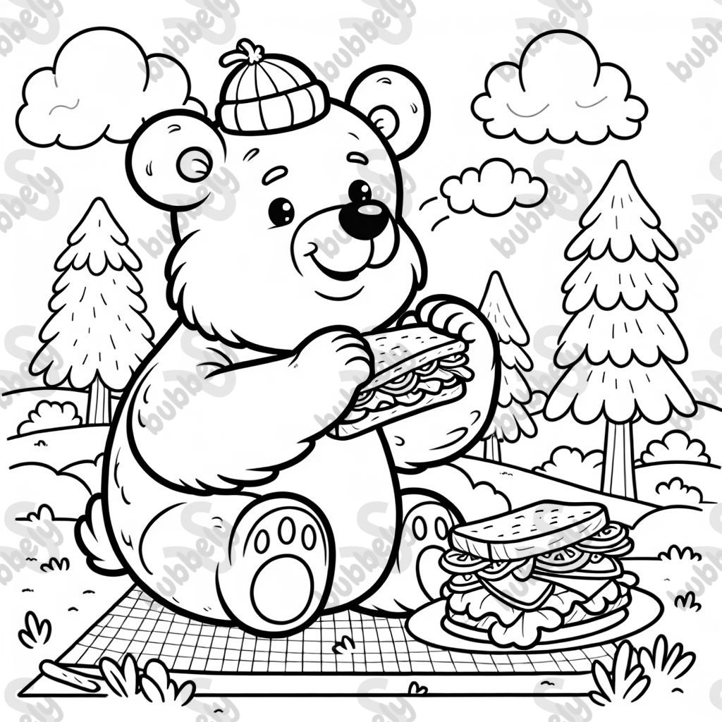 Turkey club sandwich with bear