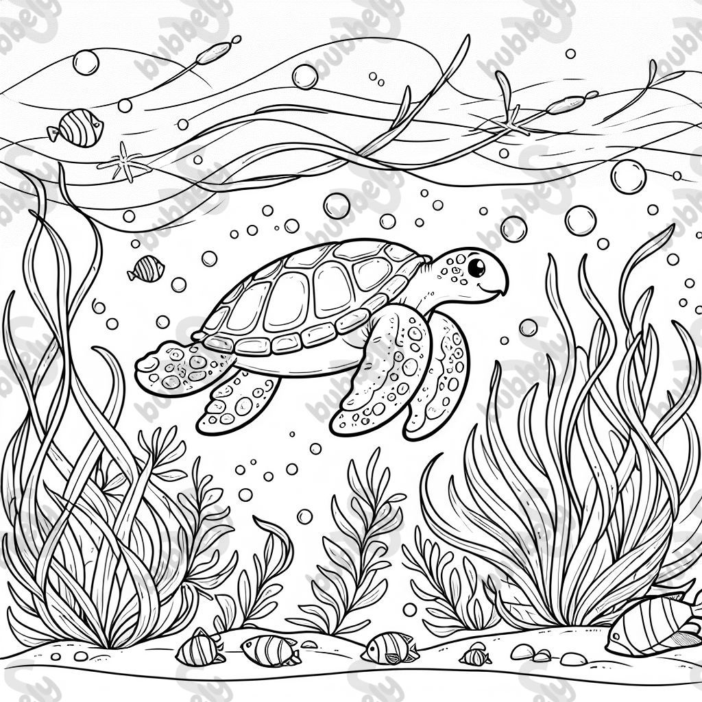 tortue de mer et algue tortue de mer et algue