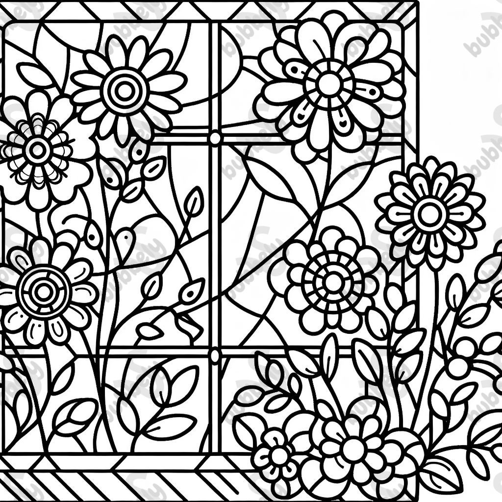 stained glass window flowers