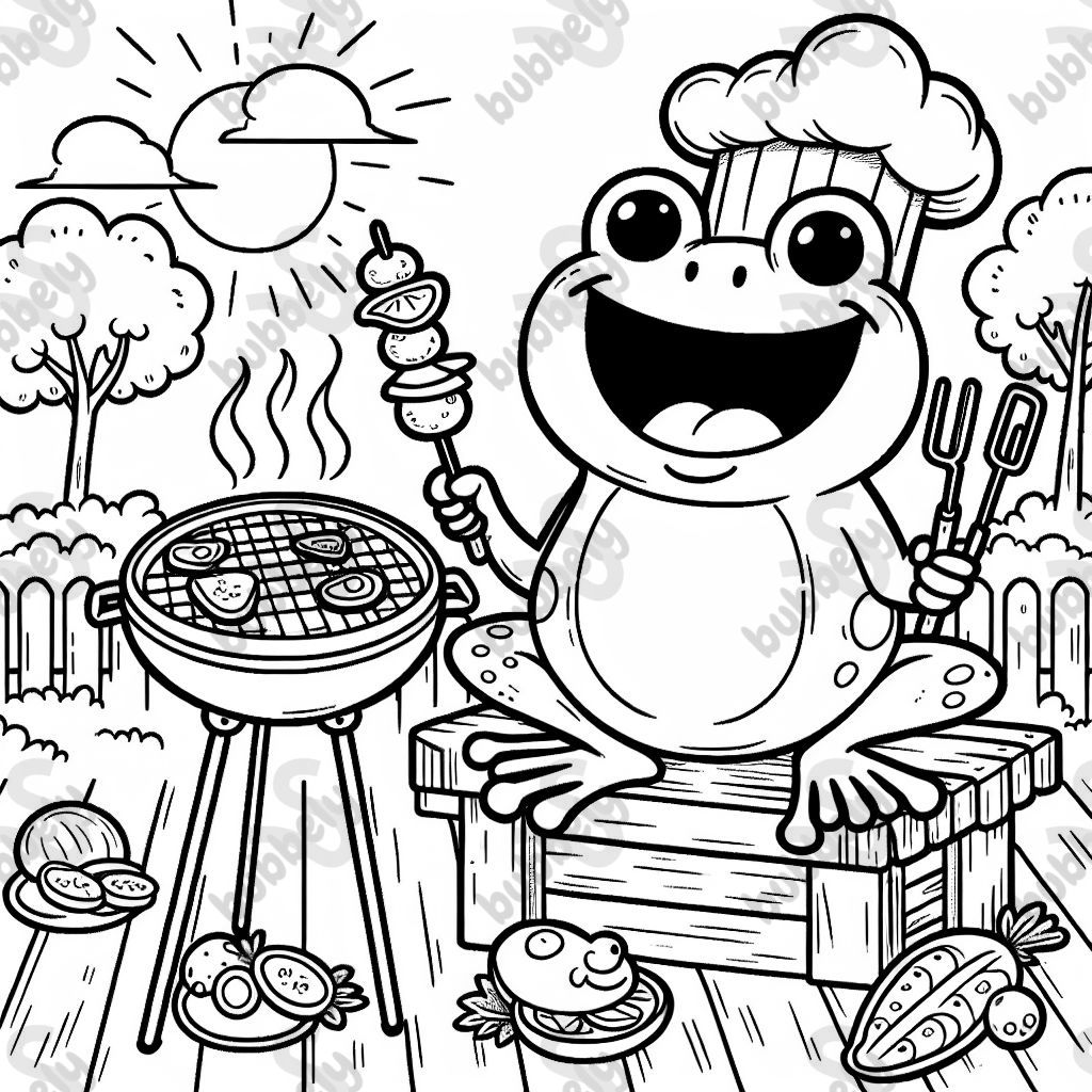 frog at a bbq