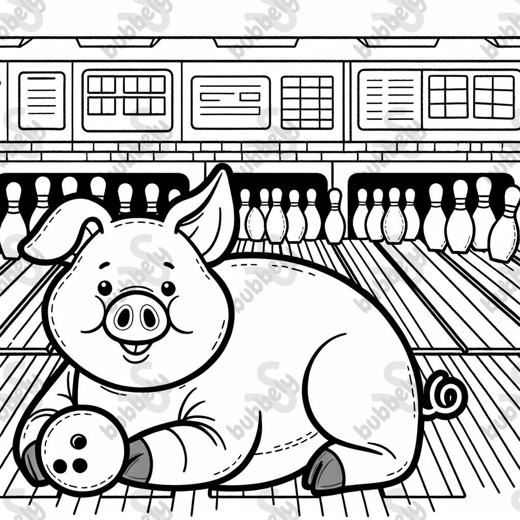 Pig at the bowling alley