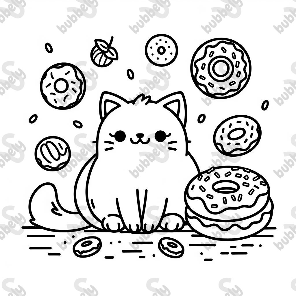 donuts and cat