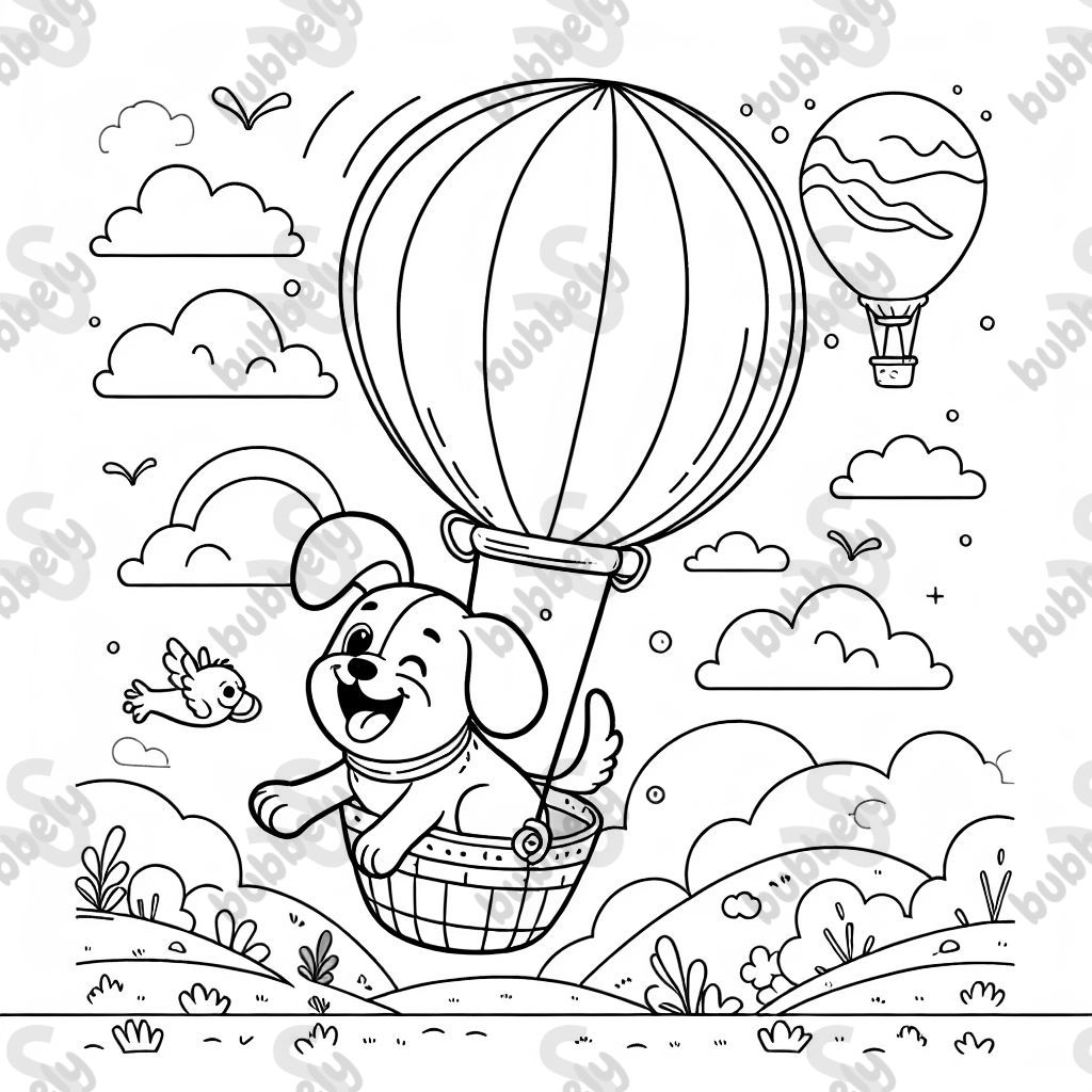 Dog in Air balloon