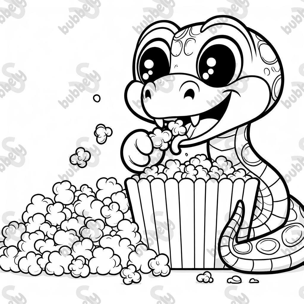 serpent mangeant du pop-corn