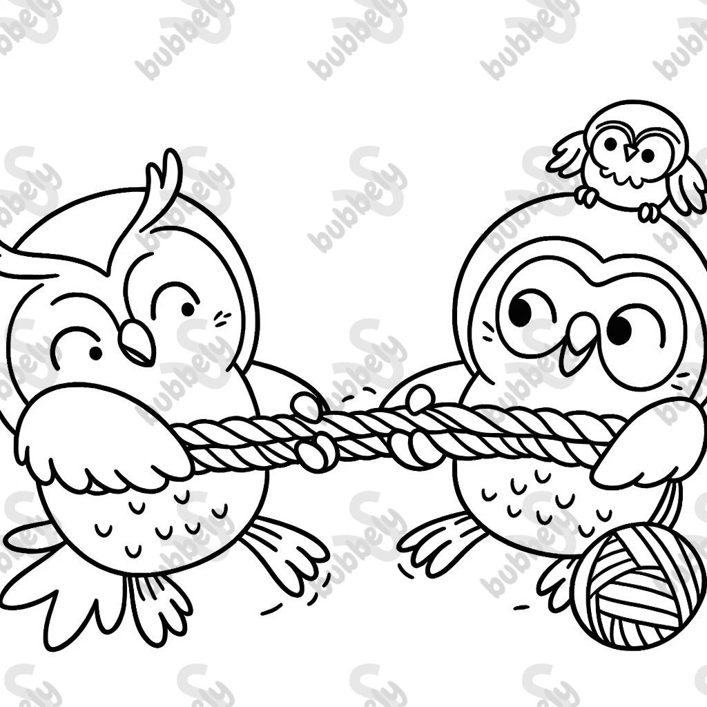tug-o-war owls tug-o-war owls