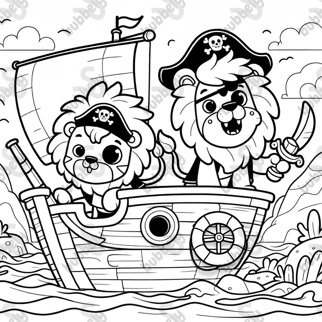 Pirate Lions on ship