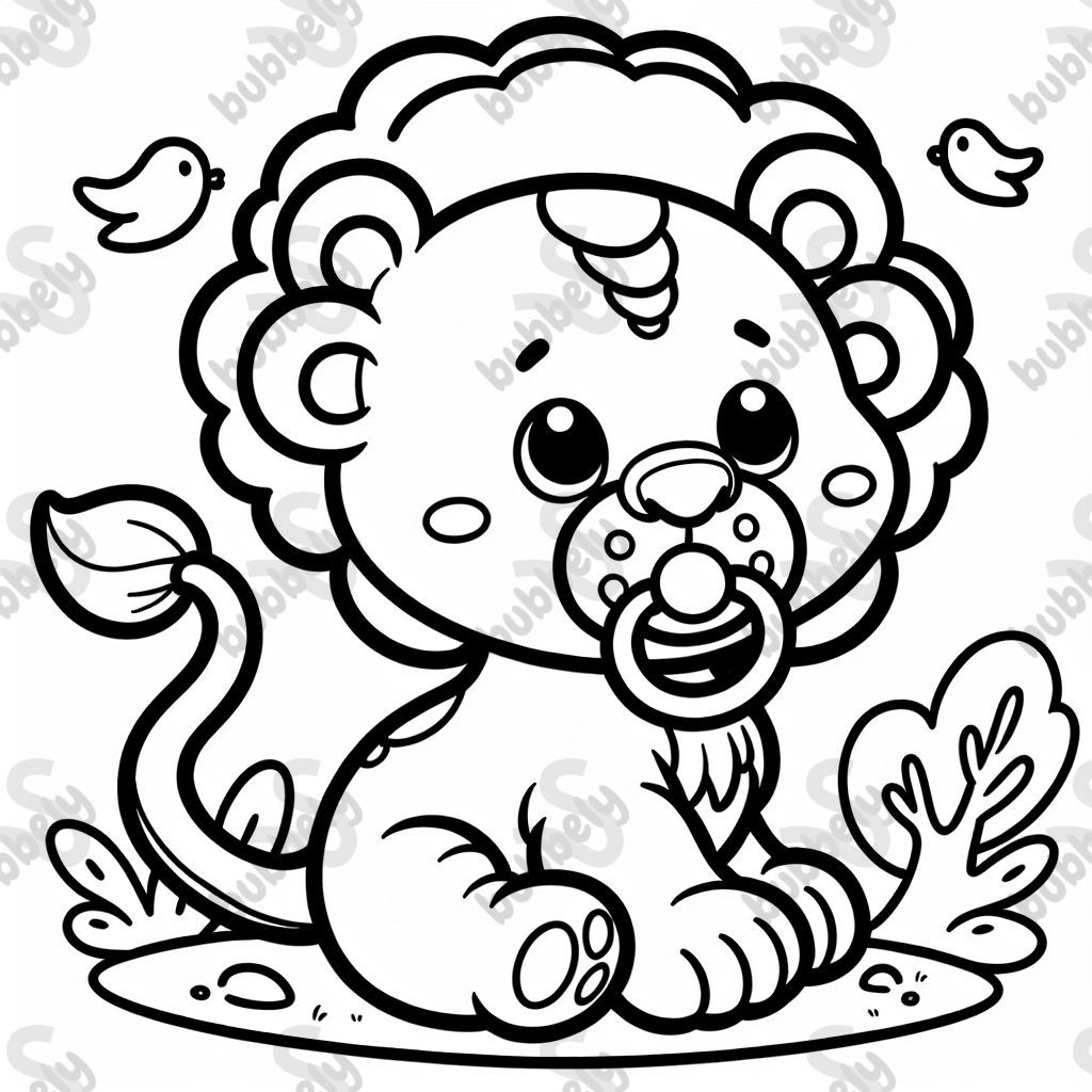 sucette bébé lion