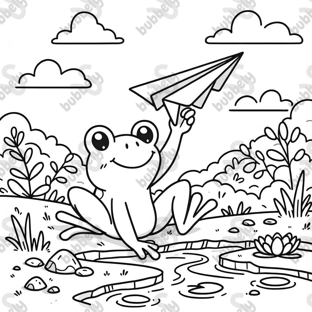 grenouille en papier avion