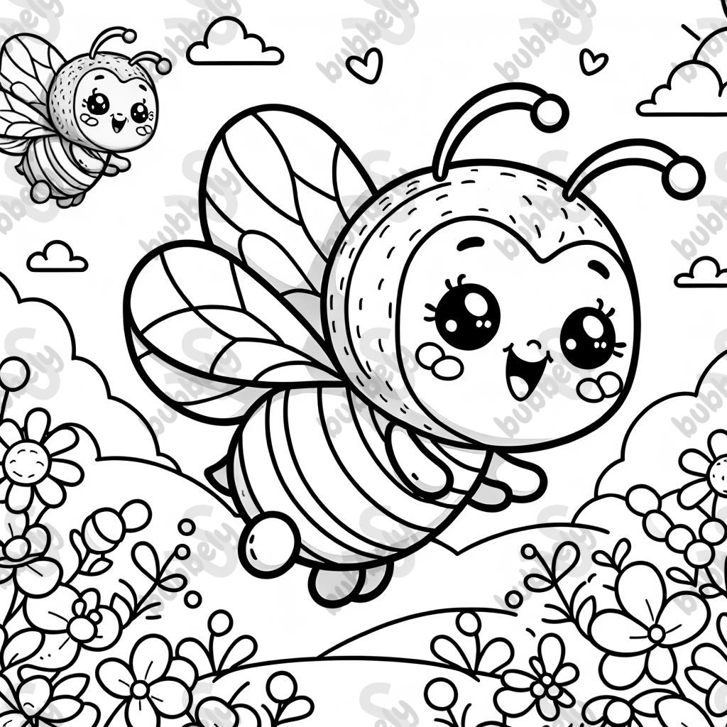 Ein Baby Biene, die fliegt und jemanden gestochen hat