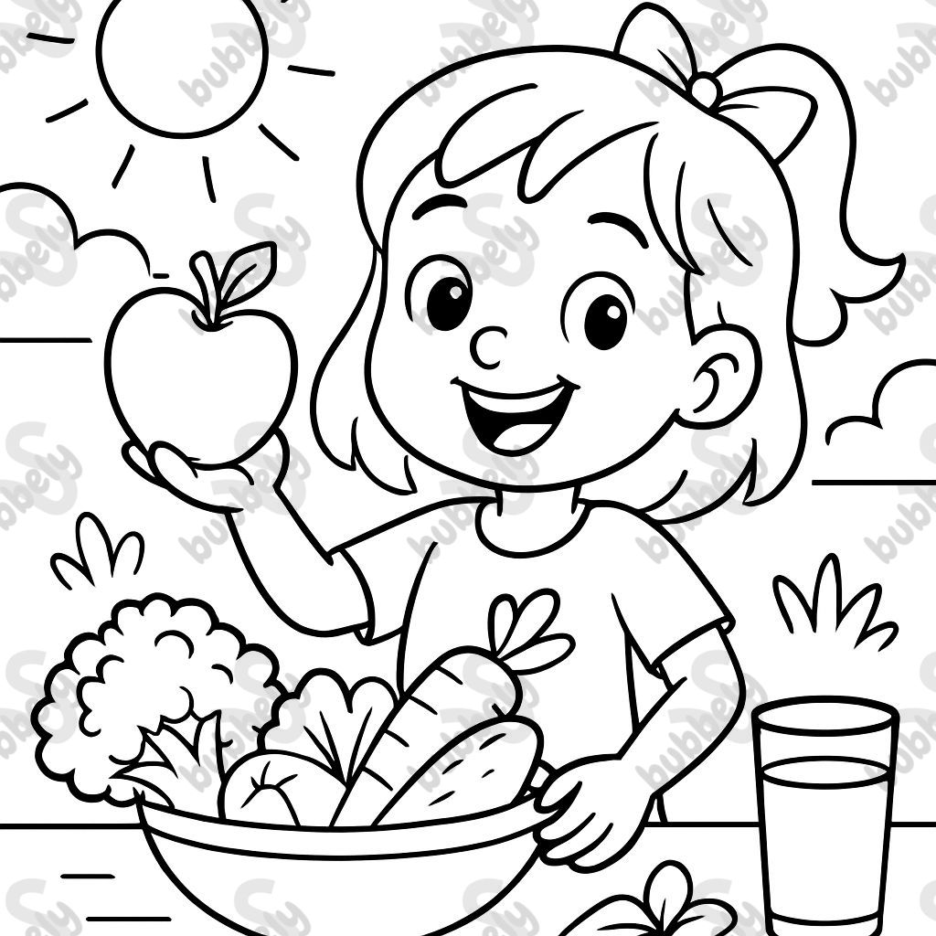 girl with healthy food