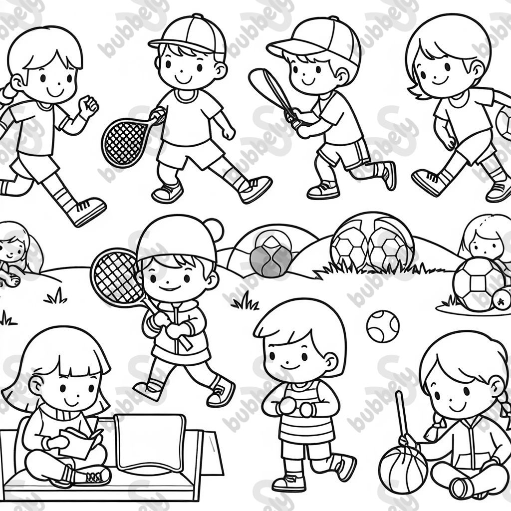 Kids playing sports.
