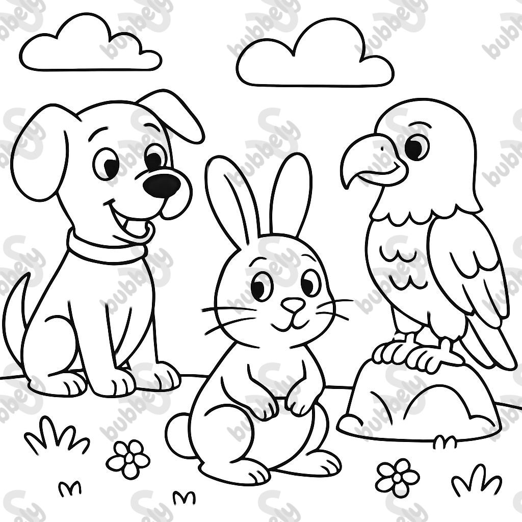 perro conejo águila