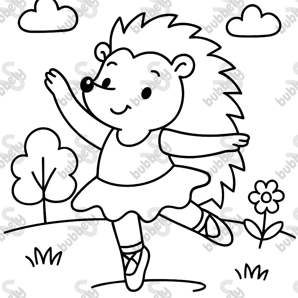 a hedgehog doing ballet