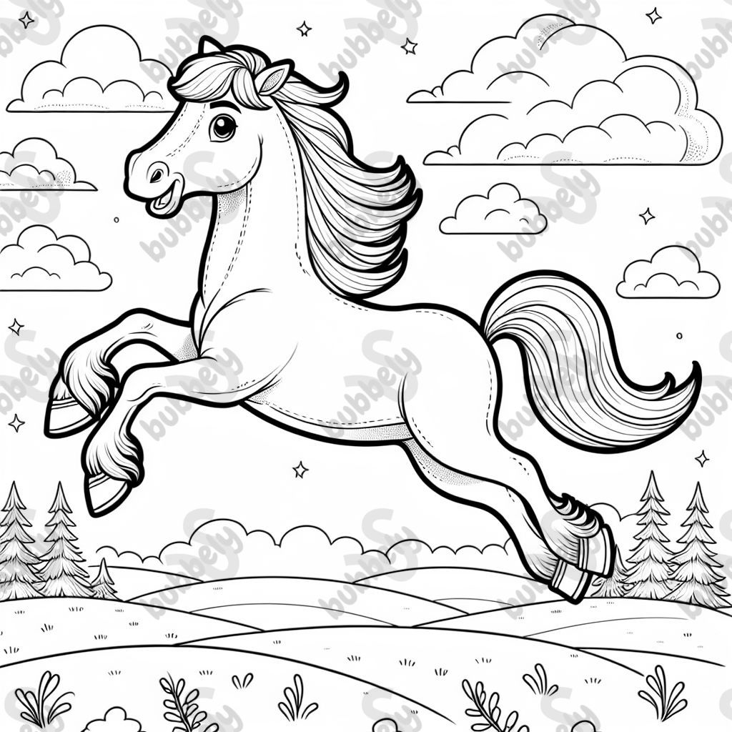 A wild bucking horse