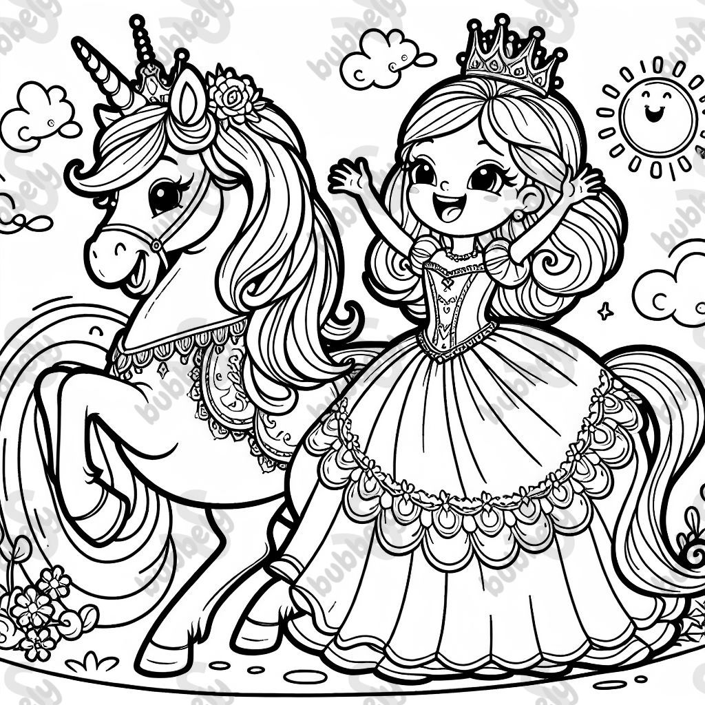 Princess with Unicorn Princess with Unicorn