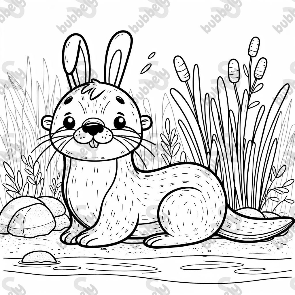 An otter with bunny ears