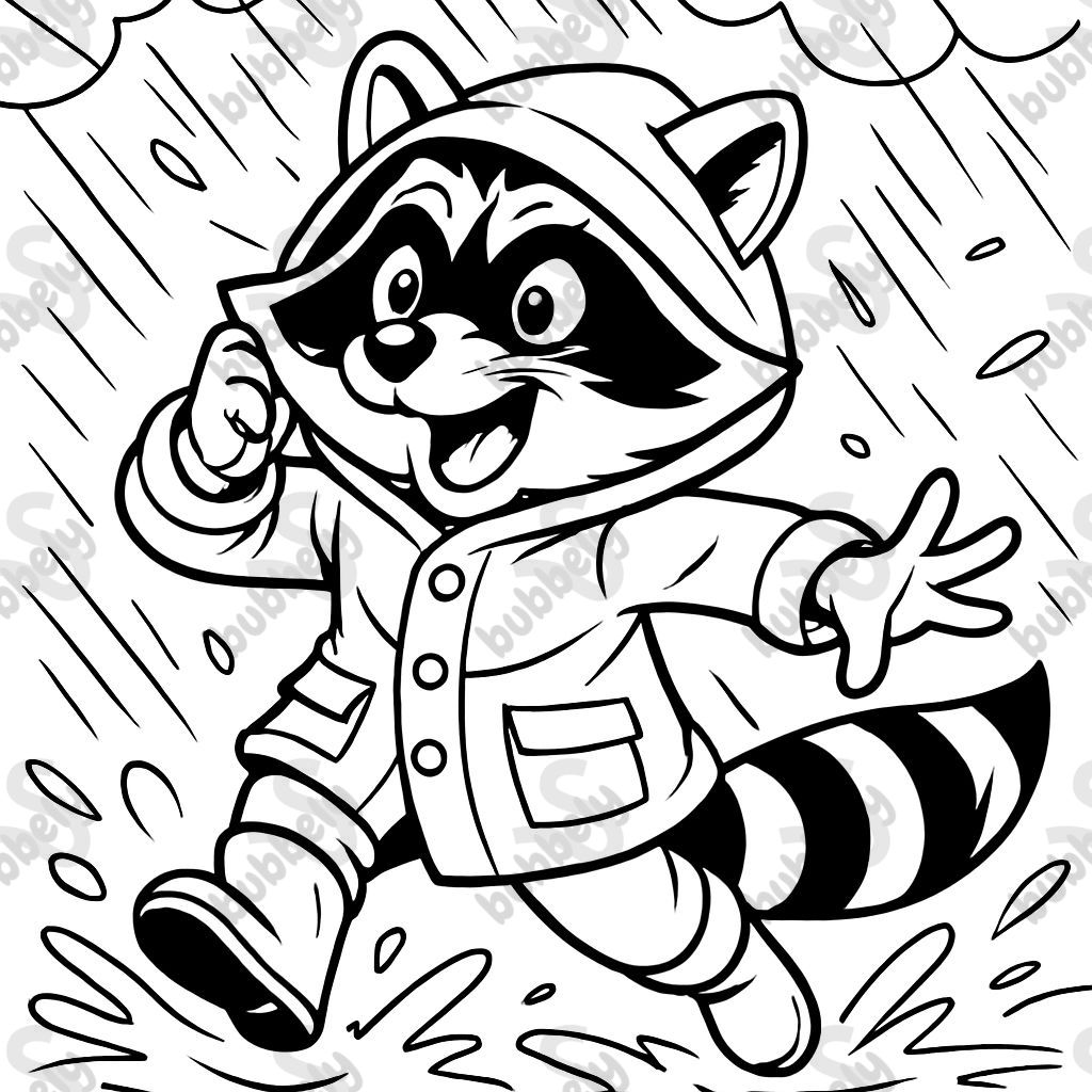 raccoon dans un imperméable