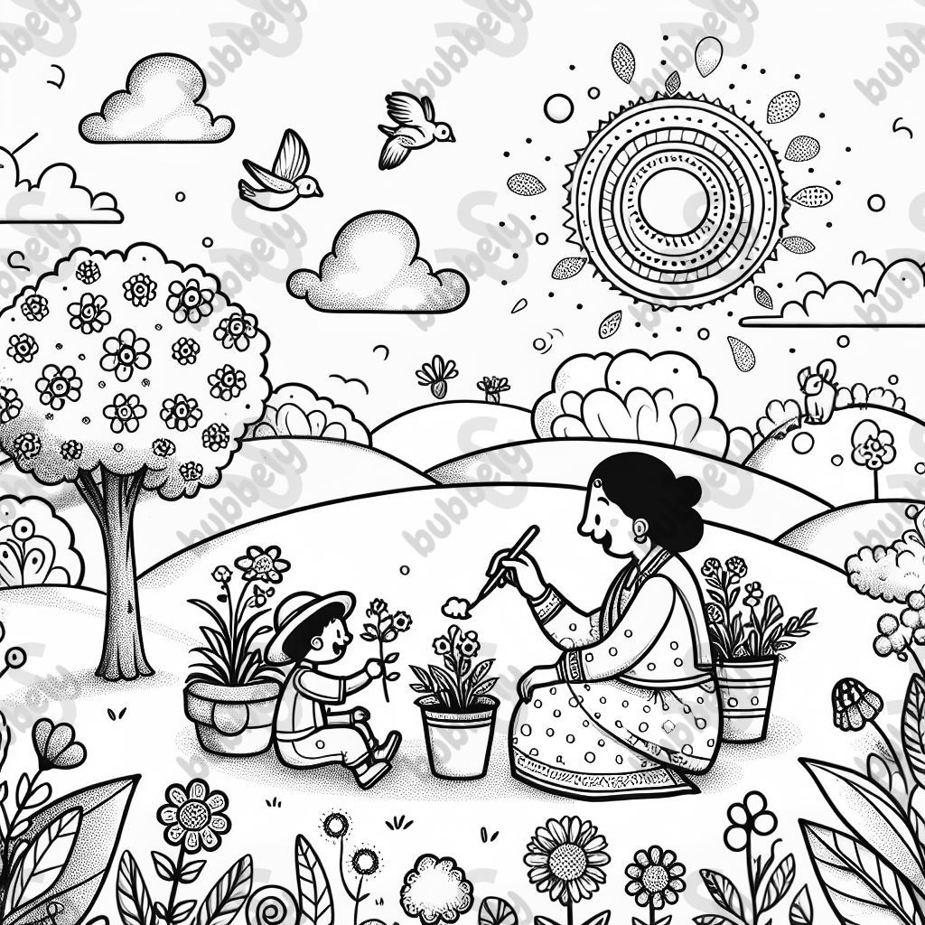 Happy Mother's Day card with cheerful designs and loving messages.