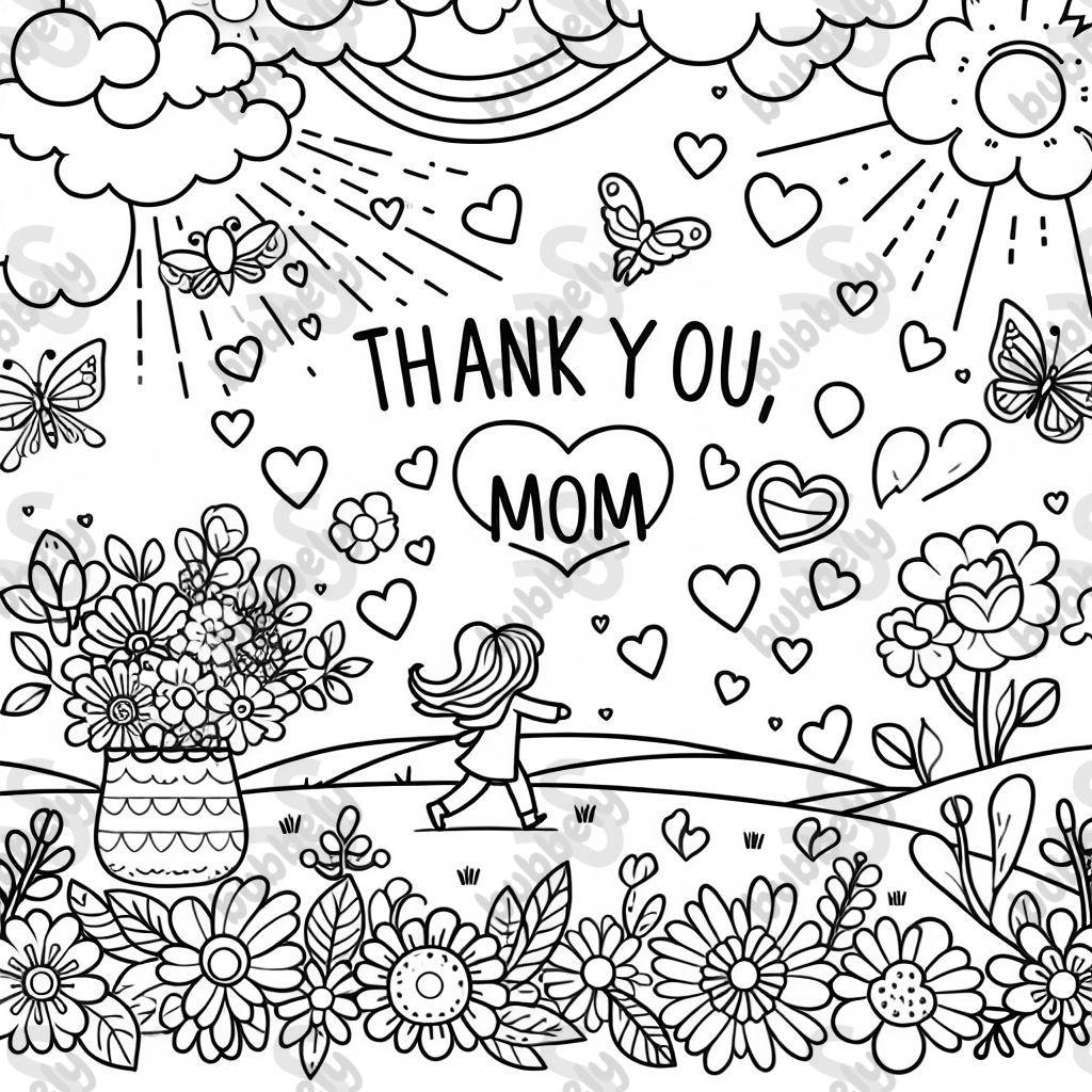 Thank you mom with hearts