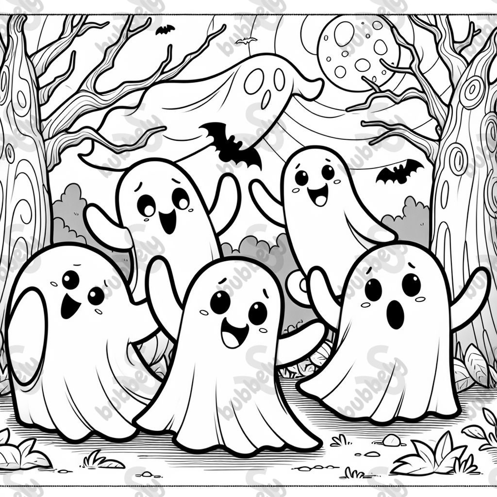 Fantômes effrayants - Entrez dans le monde des fantômes effrayants, idéal pour vos pages à colorier ! Fantômes effrayants - Entrez dans le monde des fantômes effrayants, idéal pour vos pages à colorier !