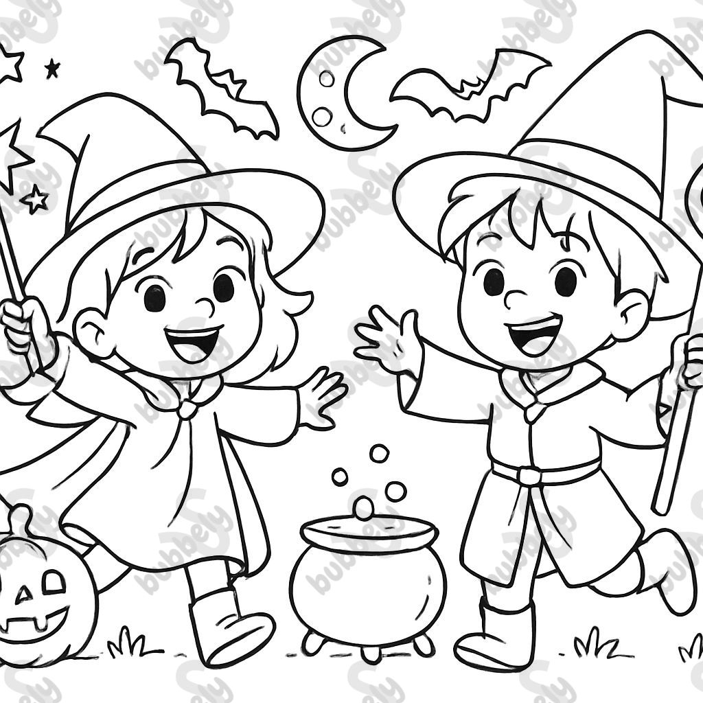 Jeune sorcière et sorcier Jeune sorcière et sorcier