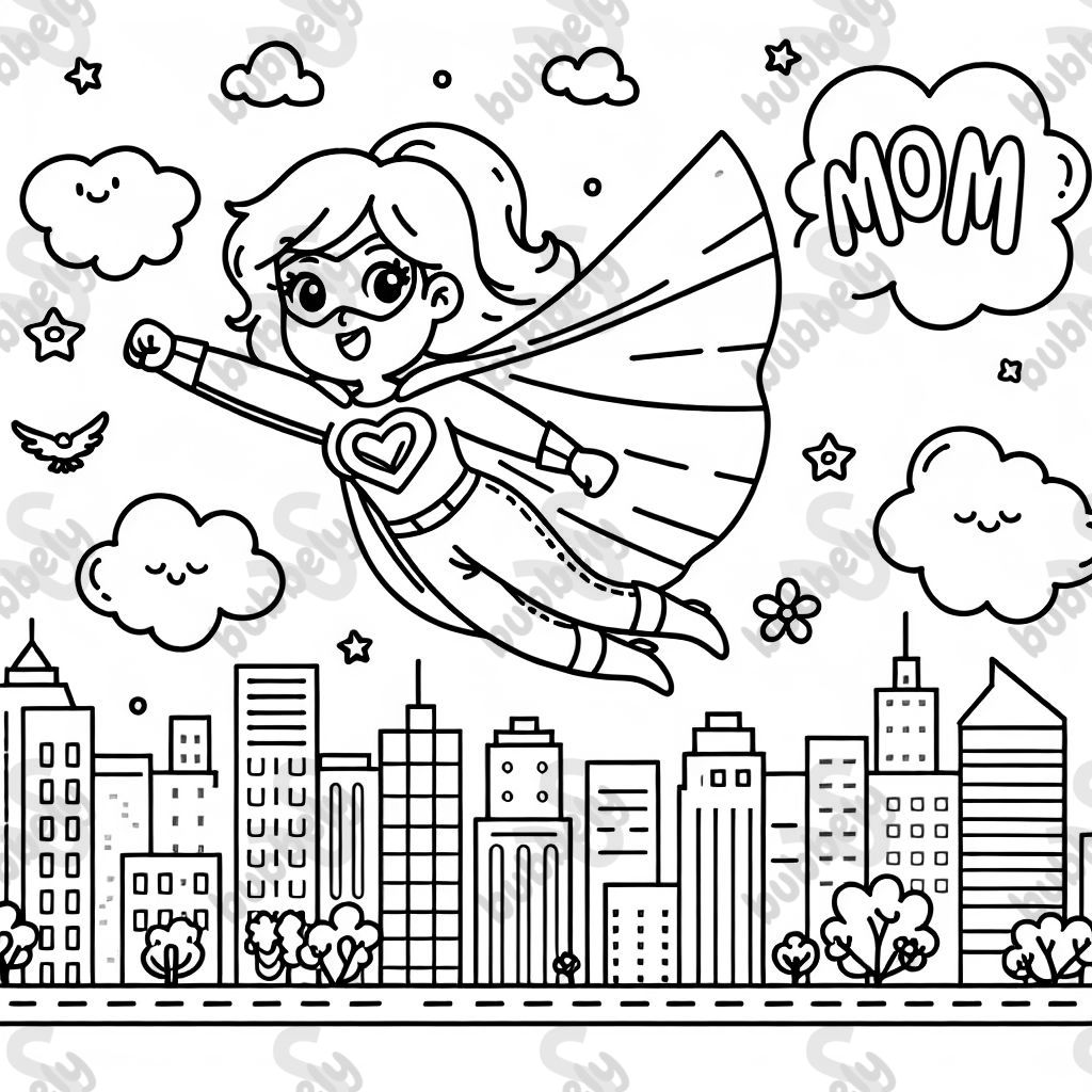 Superhero with the lettering mom