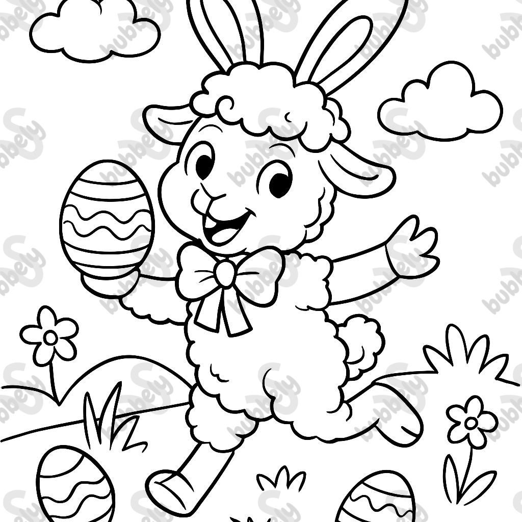 Agneau déguisé en lapin de Pâques Agneau déguisé en lapin de Pâques