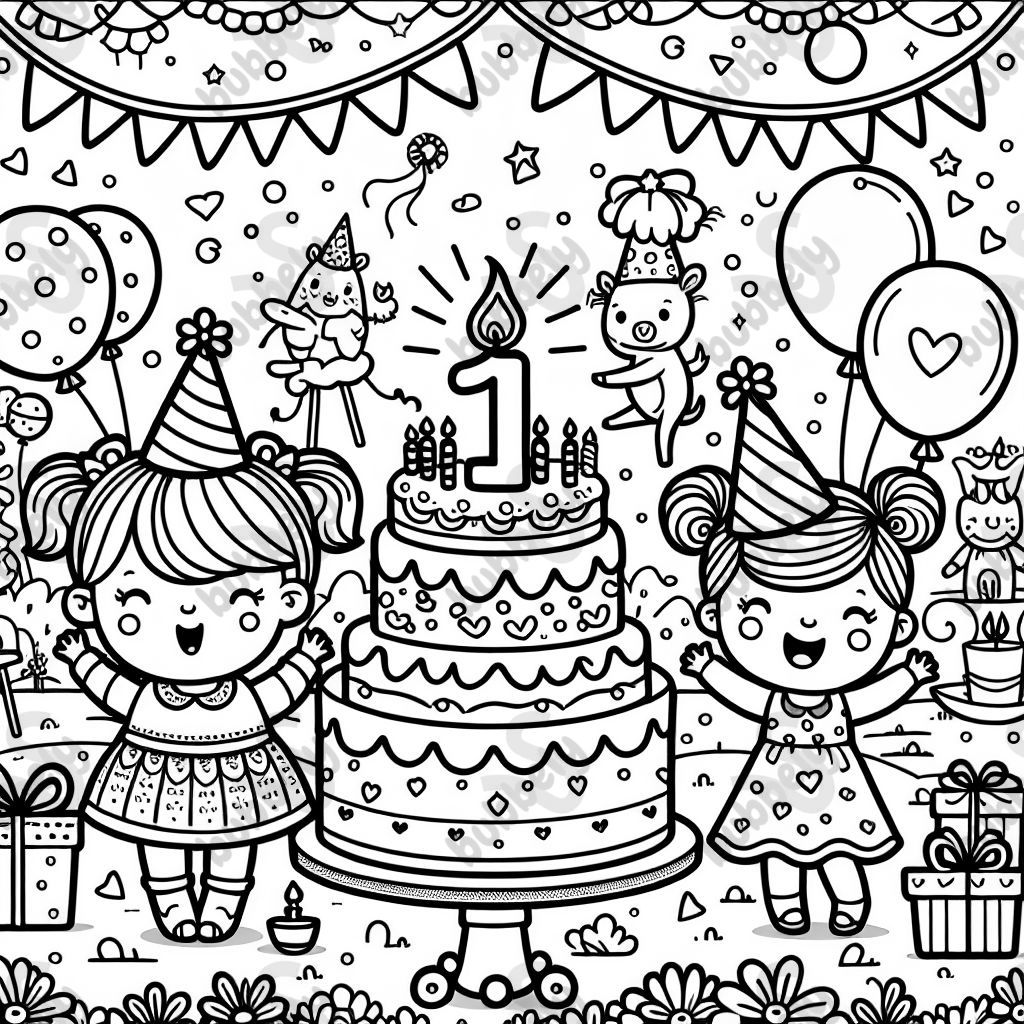 A birthday page for Mabel's first birthday A birthday page for Mabel's first birthday