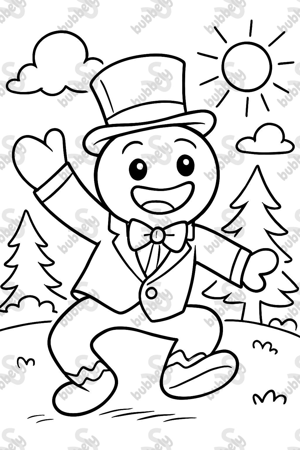 Gingerbread man with suit and top hat