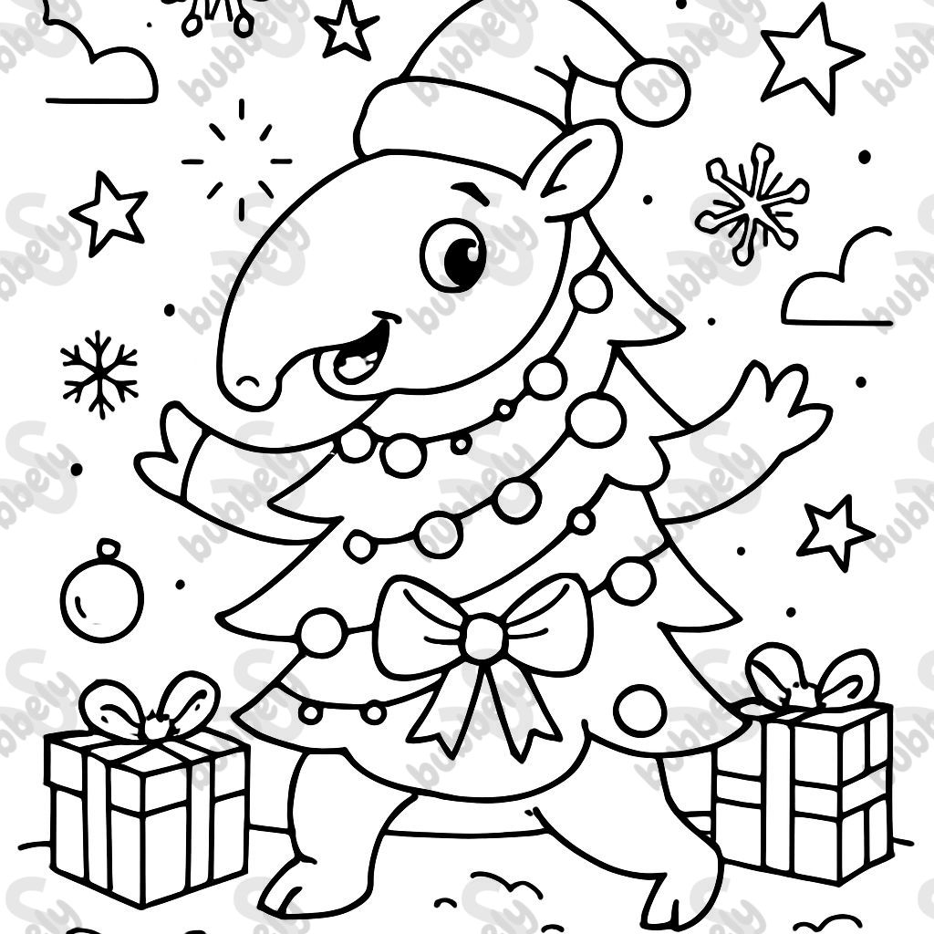 a tapir as a christmas tree