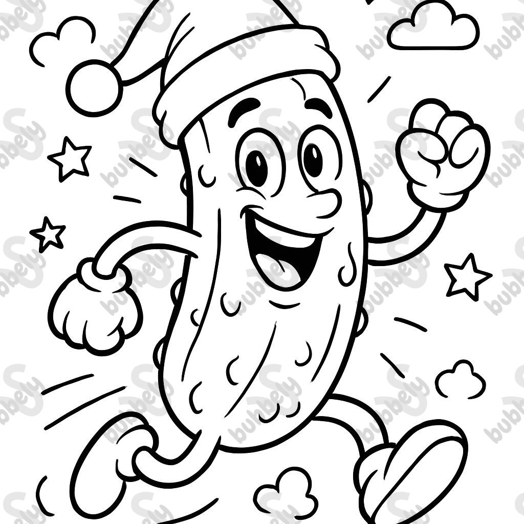 Un cornichon avec un chapeau de père Noël.