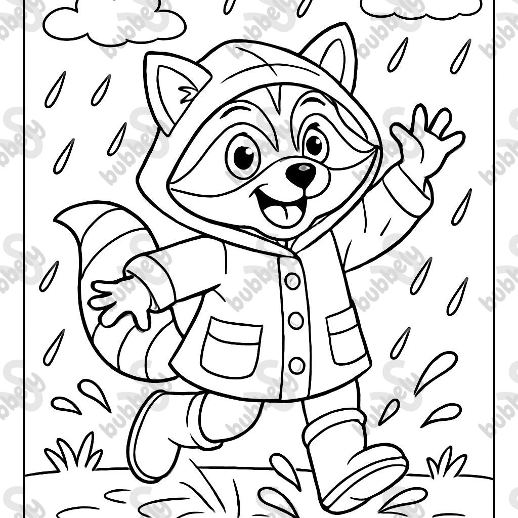 raton laveur dans un imperméable